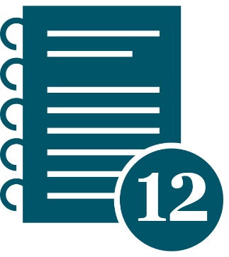 A volume document and the number 12. 