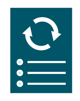 A plan document with a change icon. 