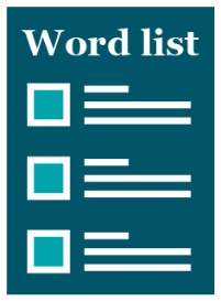 A word list document.