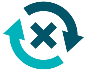 A cross inside of a change icon.