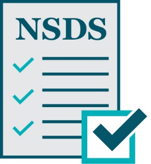 A standards document that says 'NSDS' and a box with a tick inside of it.