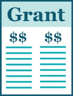 A document that says 'Grant'. The document also shows 4 dollar signs.