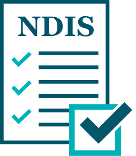 A standards document that says 'NDIS' and a box with a tick inside of it.