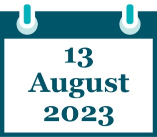 A calendar that says '13 August 2023'.