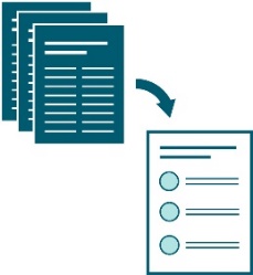 A large document with an arrow pointing to an Easy Read summary document.