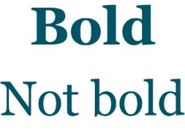 The words 'Bold' and 'Not bold'.