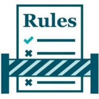 An icon of some Rules behind a barrier. 